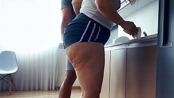 Preview 1 of Wwwsex Inda - My Fat Ass Latina Made &amp_ Stepmom Wearing A Thong In The kitchen