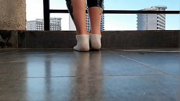 Preview 2 of Studen Khmer - The fetish of dirty white socks. Dominatrix Nika gets her white socks dirty on purpose for a dirty slave boy. Do you want to wash those dirty socks in your mouth?