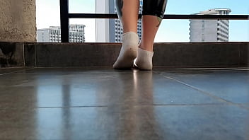 Preview 1 of Studen Khmer - The fetish of dirty white socks. Dominatrix Nika gets her white socks dirty on purpose for a dirty slave boy. Do you want to wash those dirty socks in your mouth?