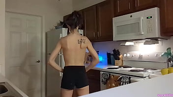 Preview 2 of Game Fater - Topless Sage Eldritch Weight Lifting in the Kitchen