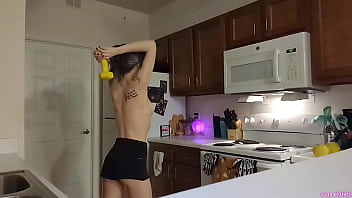 Preview 3 of Game Fater - Topless Sage Eldritch Weight Lifting in the Kitchen