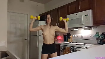 Preview 4 of Game Fater - Topless Sage Eldritch Weight Lifting in the Kitchen