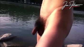 Preview 4 of Veri Sxes - Jon Arteen is this slim Asian twink boy dancing a musical strip-tease on the river smiling showing his full pubes doing outdoor gay porn with a sneaker and underwear fetish