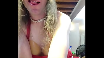Preview 4 of Lick Tite - Sissy In A Red Bandage Dress (Full Video On Red)