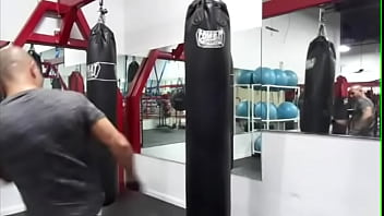 Preview 2 of Sonakshi Sahid Porn - HEAVY BAG WORKOUT MAXXX LOADZ MARTIAL ARTIST BODYBUILDER PORN STAR