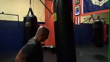 Preview 2 of Korea School Bondage - HEAVY BAG WORKOUT FITNESS RIPPED BODY PORN STAR MAXXX LOADZ