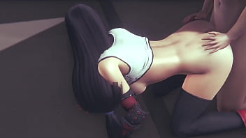 Preview 2 of Mother Sex Wih Son Friend - Tifa Lockhart from Final Fantasy VII anal doggystyle fucked hard in shool before classes and get massive cumshot - 3d porn sfm animation