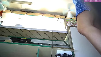 Preview 1 of Alien Pornosu - My super hot step-sister got upskirted at work by hidden camera.