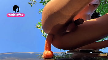 Preview 1 of Sophia Lares 2015 - My ass is Fucking by a dildo in nature