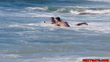 Preview 1 of Tori Black Two Cock - Surfing with Brandon Anderson and Kyle Wyncrest and hot gay fuck sesh after some water surfing