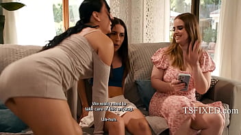 Preview 1 of Www Sextubeteen Com - RC Buttplug Secret Turns Into A Trans On Female Group Fuck - Codi Vore,  Chanel Camryn,  Ember Fiera | TSFixed