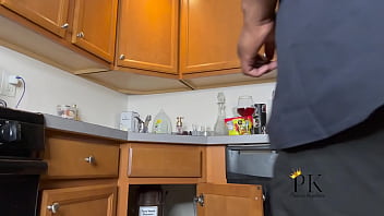 Preview 2 of Pussy Rubbig Lesbian - ebony Slut housewife gets fucked and cream-pied by the maintenance man