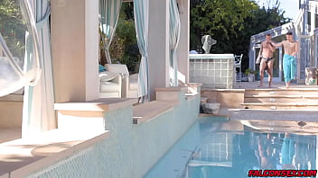Preview 1 of Xxx Kb - Colton Reece and Isaac X are enjoying their first weekend getaway together,  the couple heads out to the pool,  Isaac starts to blow Colton&#039_s huge cocks
