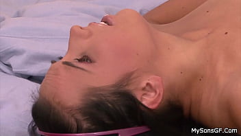 Preview 3 of Pregnant Fingered - Older man fucks sons tiny-titted brunette gf