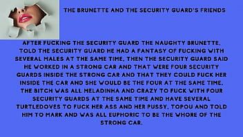 Preview 1 of Banxxxvideo Com - The brunette and the security guard&#039_s friends