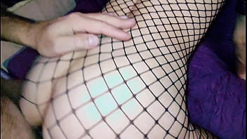 Preview 1 of Bf Vadio - Slim girl in a mesh bodysuit gets fucked in the ass by doggy style