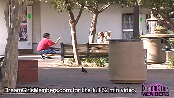 Preview 2 of Eabine Bebi - Two Hot Coeds Ride Around Town Flashing