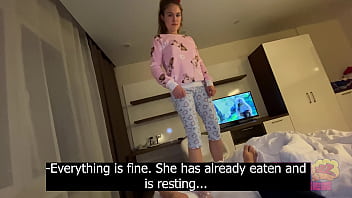 Preview 1 of Big Boob Sistar - MY STEPDAUGHTER FUCKS ME WHILE I&#039_M TALKING TO MY WIFE