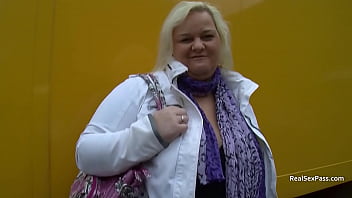 Preview 1 of Bad Sher Wih Son - Blonde BBW undresses and toys her smooth pussy