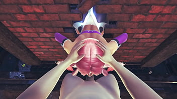 Preview 1 of Friends Hot Mom Blonde - Makai Kishi from taimanin asagi 3 - 3d sfm animation stuck in a wall and provide my the best blowjob with her mouth with massive cumshot