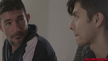 Preview 1 of Bbc Filmy - Outside and out of sight in the middle of the night in the conversion,  Angel bends over to let Alexander eat out his smooth hole.