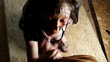 Preview 3 of Phin Sex Phe Com - risen from the dead wife smokes a cigarette and sucks dick in the attic