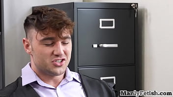 Preview 1 of Javv Xxx - Oiled mesmerized hunk rimmed in office after cocksucking