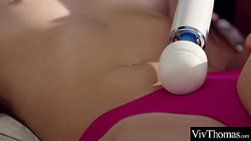 Preview 3 of Ani Alan - Sexy lesbians take turns pleasuring each other with a vibrator