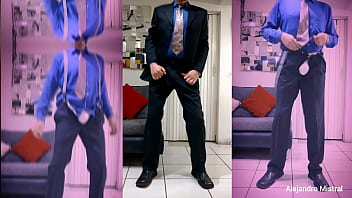 Preview 1 of Rein Degrey Bondage - Hombre maduro trajeado baila y al final se saca la verga