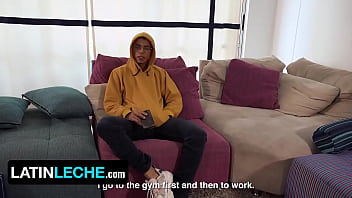 Preview 2 of Lady Dyana Sex - Hot Latino Stud Gets Tricked To Suck Stranger&#039_s Dick During Interview In Bogota - Latin Leche