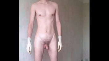 Preview 1 of Nity Dresh Mai Sex - Man wanks in medical gloves and cum