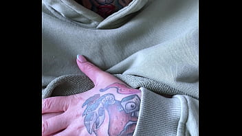 Preview 4 of Wife Saggy Tits Hairy - jerk my pussy,  play nintendo switch and drink coffee,  bald tattooed girl