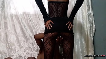 Preview 3 of Girls Aidra Fox - 18y old ebony fucked wearing fishnet pt 1