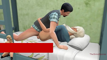 Preview 3 of Kaptan Amerika - Stepdad fuck his stepdaughter on bunk bed