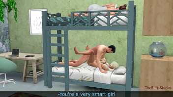 Preview 4 of Kaptan Amerika - Stepdad fuck his stepdaughter on bunk bed