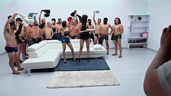 Preview 2 of Www Hindisexcom - Bts from Lia Ponce,  20 loads,  Cum in Mouth,  Yenifer Chac&oacute_n,  Bukkake,  5on1,  BBC,  DP,  Swallow