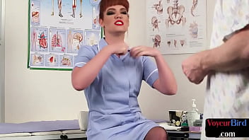 Preview 1 of Xxxnxxx Video With Kitchen - Femdom CFNM nurse teasing male while jerking his cock