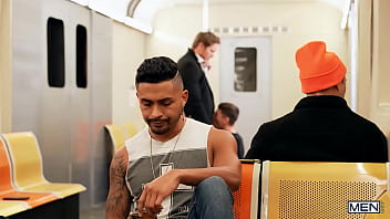 Preview 2 of San Duck Big Mom - Subway Stories - Part 1 / MEN / Joey Mills,  Jax  /  - Follow and watch Joey Mills at www.men.com/joey