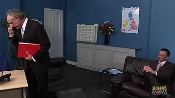 Preview 1 of Skn Damond - The chunky brunette likes it balls deep while her skinny blonde milf friend really enjoys riding a dick