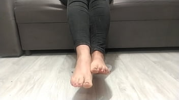 Preview 3 of Mai Fukuyama - Monika Nylon shows her legs in white socks after a whole day of wearing