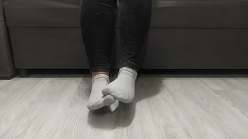 Preview 1 of Mai Fukuyama - Monika Nylon shows her legs in white socks after a whole day of wearing