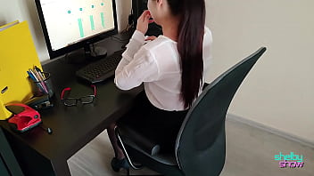 Preview 1 of Helena Strong Belly Stuffing - My Dirty Boss fuck me in the office and CUM on my ASS!