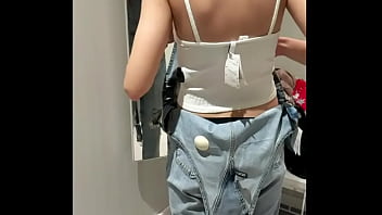 Preview 2 of Hoot Vibo - My lover filmed me with a smartphone in the fitting room when I undressed.