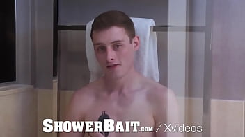 Preview 3 of Jold Man Sex Mom - ShowerBait Big Dick Interracial Shower Fuck With Facial