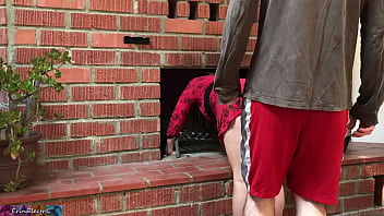 Preview 2 of Xxnii Sunny Leone - Stepmom gets stuck in the fireplace and fucked by stepson - Erin Electra