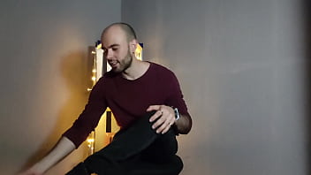 Preview 2 of Pkisitan Xxx - Hairy Gay Model Striptease and Cum in the Vintage Studio - LouiFerdi