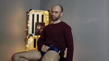 Preview 4 of Pkisitan Xxx - Hairy Gay Model Striptease and Cum in the Vintage Studio - LouiFerdi