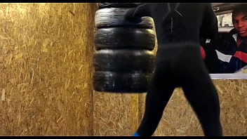 Preview 1 of Bihar Sex Girl India - A real Russian Fighter in Training FUCKS his Boxing Bag and CUMS on Gay Men&#039_s Faces...
