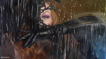 Preview 2 of Family Xxxmom San - Latex Mask and Leather Gloves Sexy ASMR video free SFW erotic clip - Arya Grander