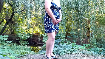 Preview 1 of Niplas Old - MILF takes panties off and pisses like a horse